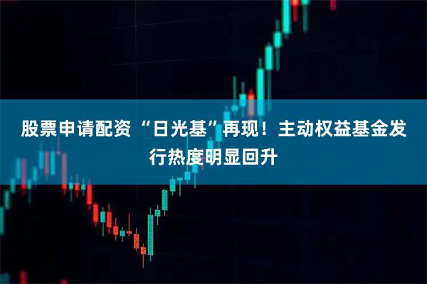 股票申请配资 “日光基”再现！主动权益基金发行热度明显回升