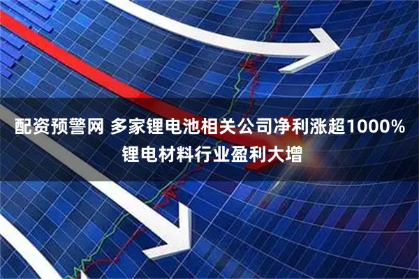 配资预警网 多家锂电池相关公司净利涨超1000% 锂电材料行业盈利大增